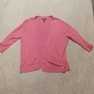 Gap XL pink button-up cardigan 3/4 length sleeves